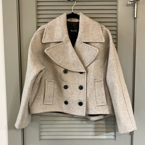 Madewell Cream Double-Breasted Peacoat - Picture 5 of 8